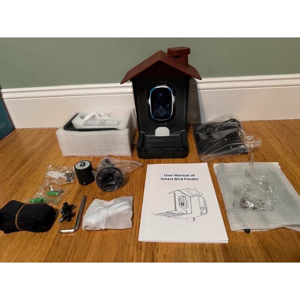 Smart Bird Feeder with Camera Solar Powered, 2K Video, AI Bird Recognition